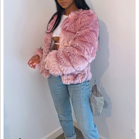 Jackets & Blazers - Pink Faux Fur Jacket